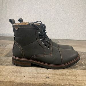 Dockers Men’s Size 10 Rawls Rugged Cap Toe Boots Black Lace Up Foootwear